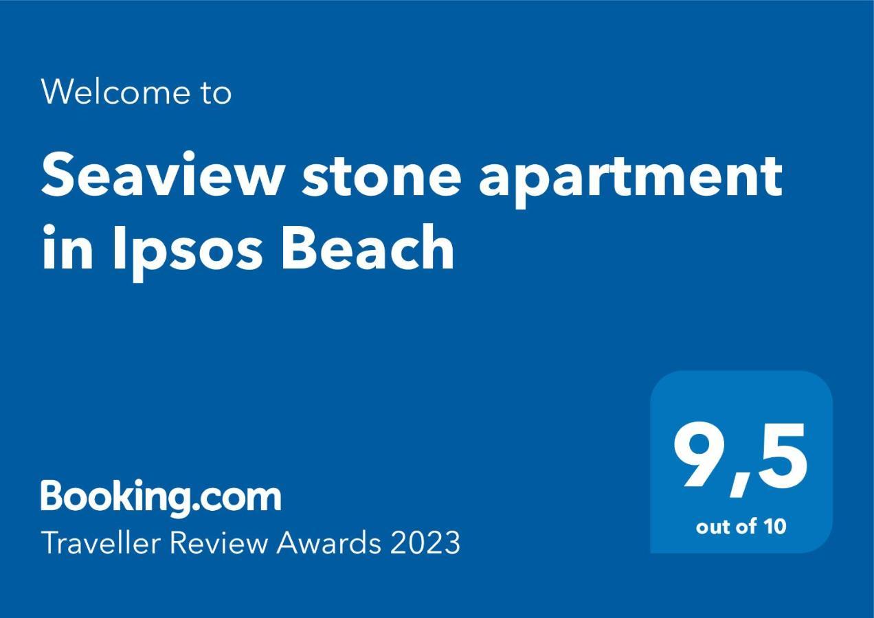 Seaview Stone Apartment In Ipsos Beach Zewnętrze zdjęcie